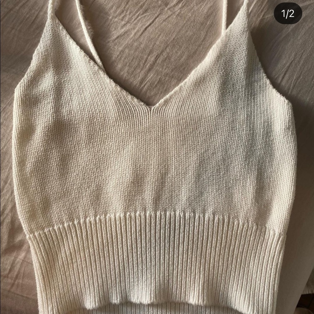 White knit tank top